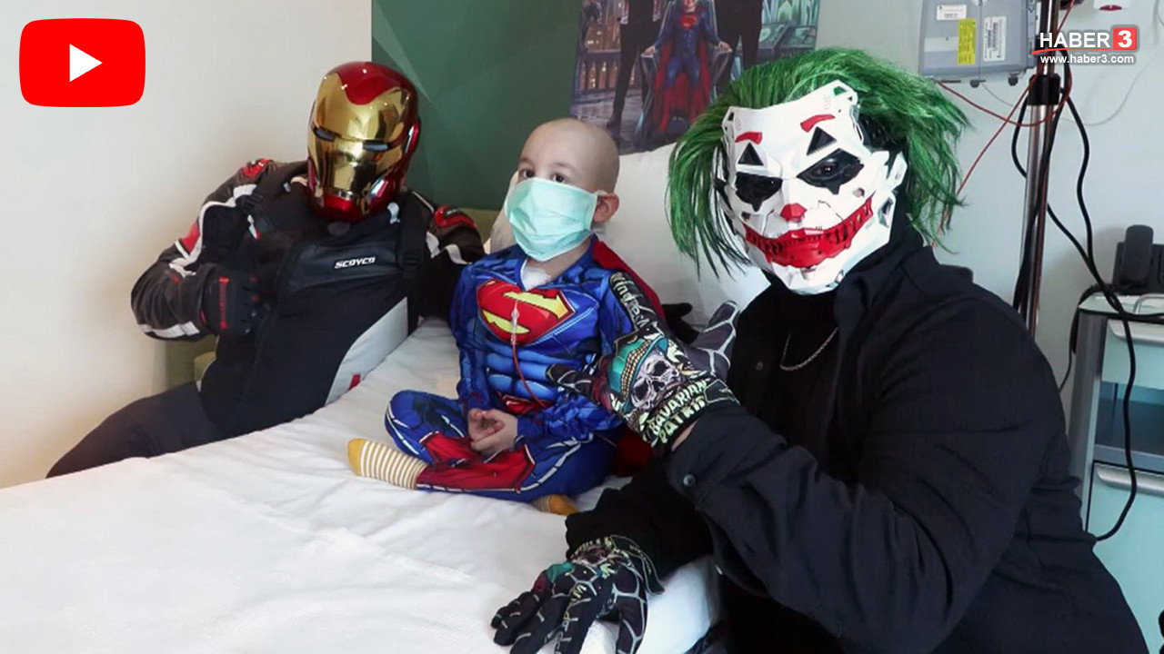 Lösemi hastası minik Zeyd'in en büyük hayaliydi; süper kahramanlar onun için geldi!