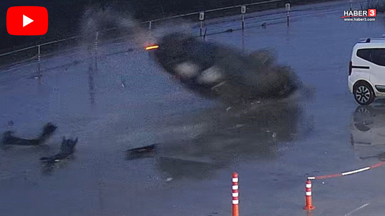 Akılalmaz kaza saniye saniye kamerada: Tam 60 metre boyunca taklalar atan araçtan sağ çıktılar