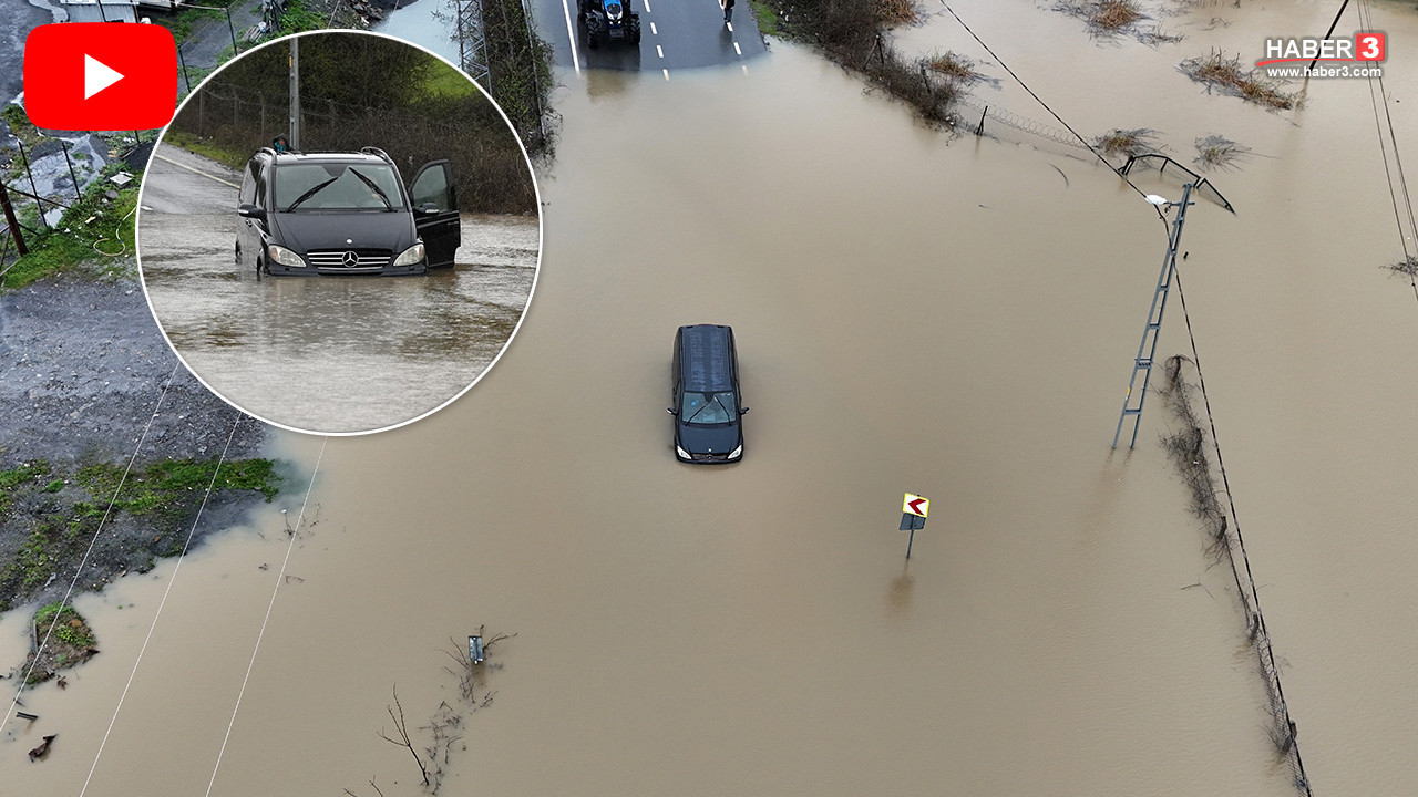 İstanbul'da göle dönen yolda aracıyla mahsur kalan sürücünün inadı sonrası nefes kesen operasyon
