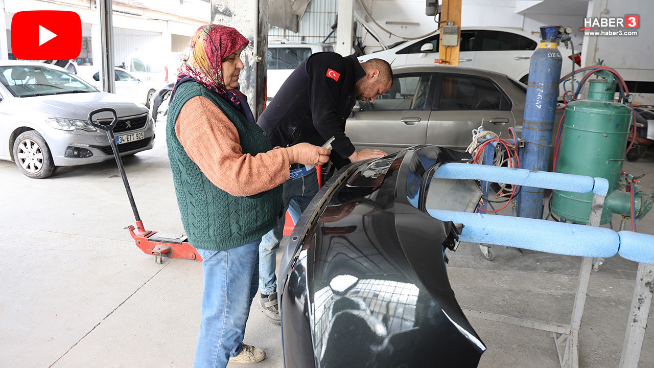 O oto sanayinin Hatice ustası: 45 yıldır çekiç sallıyor, 100 çırak yetiştirdi!