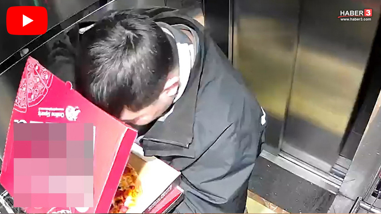Asansörde iğrenç olay: Pizzayı yiyip asansöre tuvaletini yapan kuryeye önce temizlettiler sonra da..