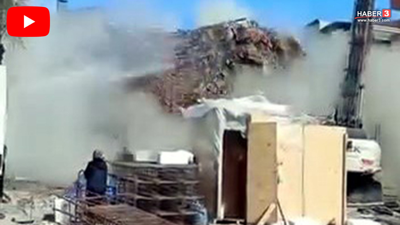 İstanbul'da korkutan görüntü! 4 katlı bina tek dokunuşla kağıt gibi çöktü