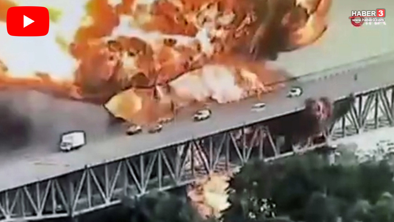 Akaryakıt tankeri infilak etti, dev köprü alevler içinde kaldı!