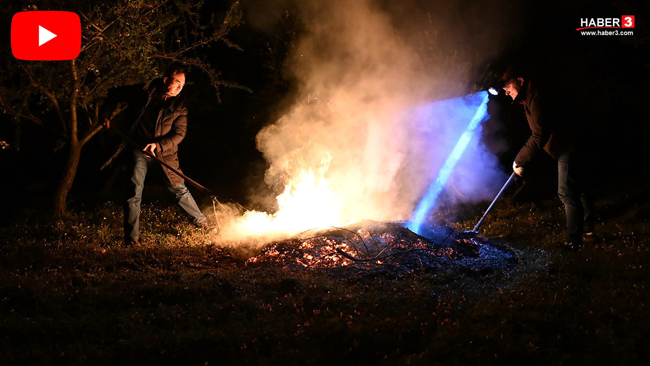 Termometrelerin 0'ın altına düştüğü tarımın başkentinde üreticinin zirai don nöbeti başladı!