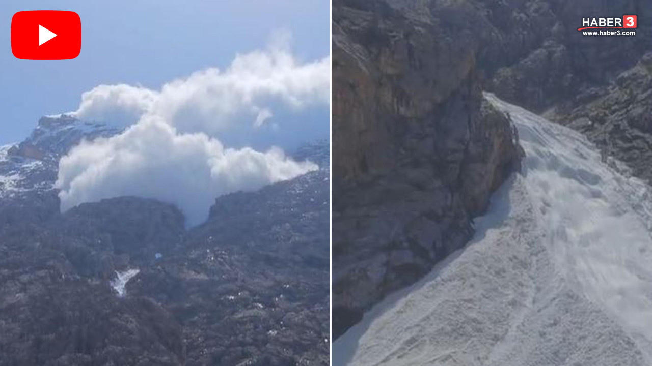 Sümbül Dağı'ndan inen dev çığ nehrin önününü kesti!