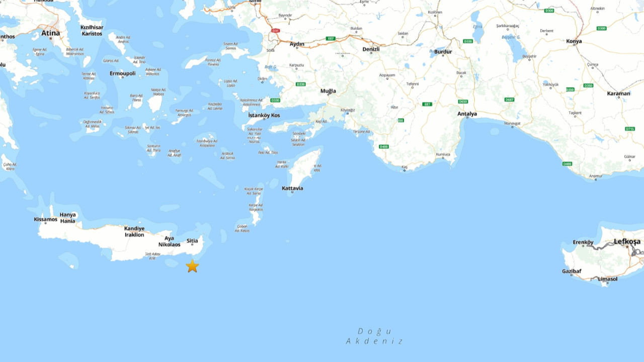 Akdeniz'de bir deprem daha