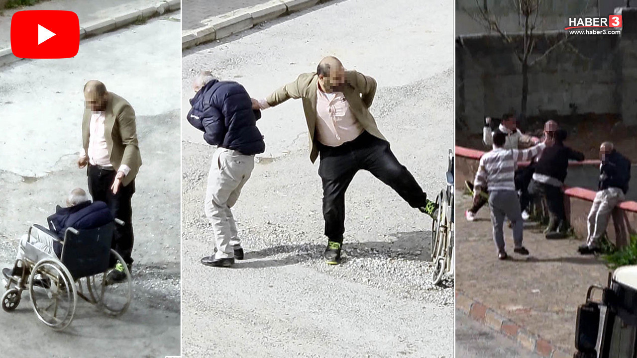 Tekerlekli sandalyedeki babasını azarlayan vicdansıza meydan dayağı!