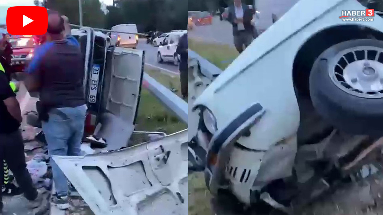 Otoyolda korkunç kaza! Bir otomobil kağıt gibi ikiye bölünüp metal yığınına döndü