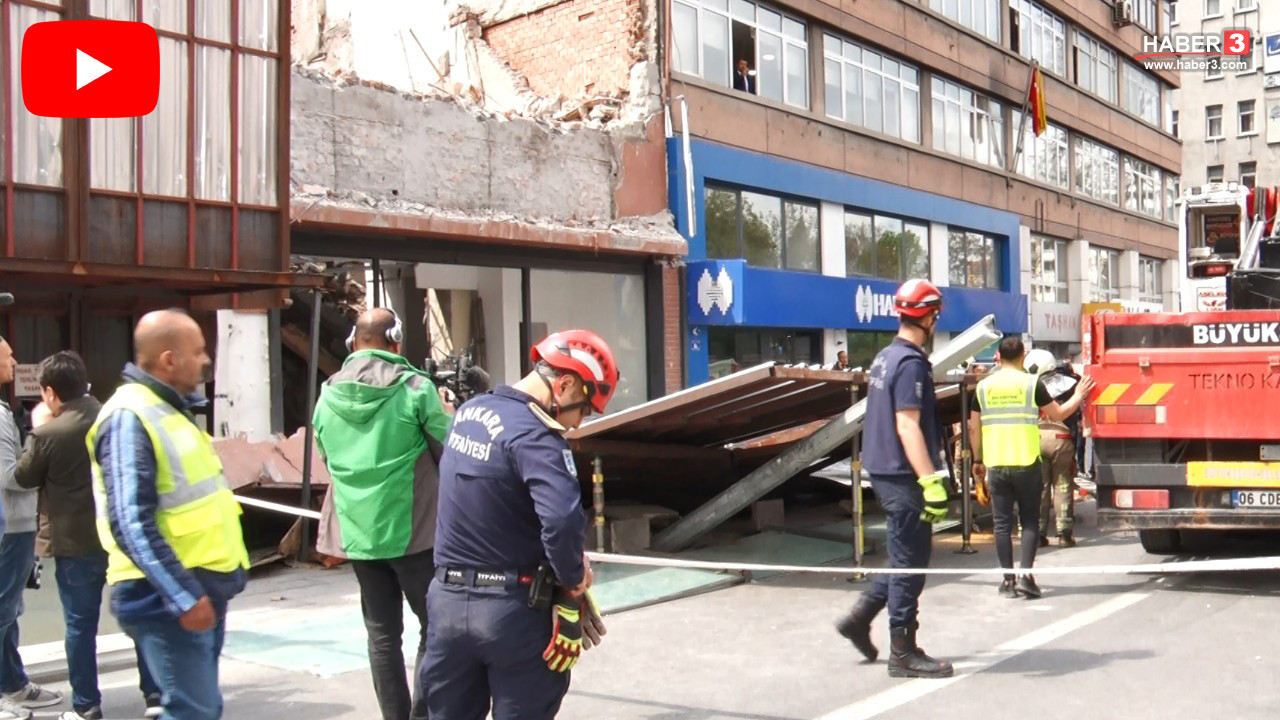 Ankara'da yıkım sırasında korkunç kaza: Platform çöktü, 3 kişi yaralandı