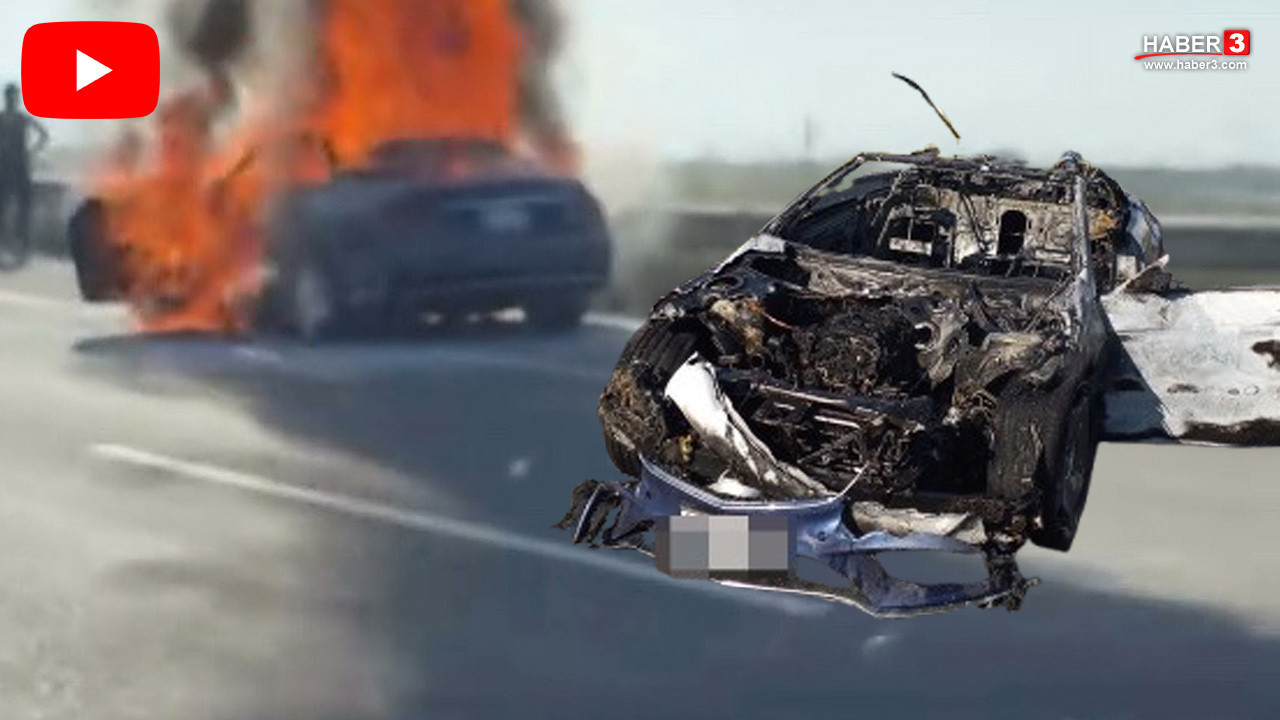 Otoyolda can pazarı: Seyir halindeki lüks spor otomobil alev topuna döndü!