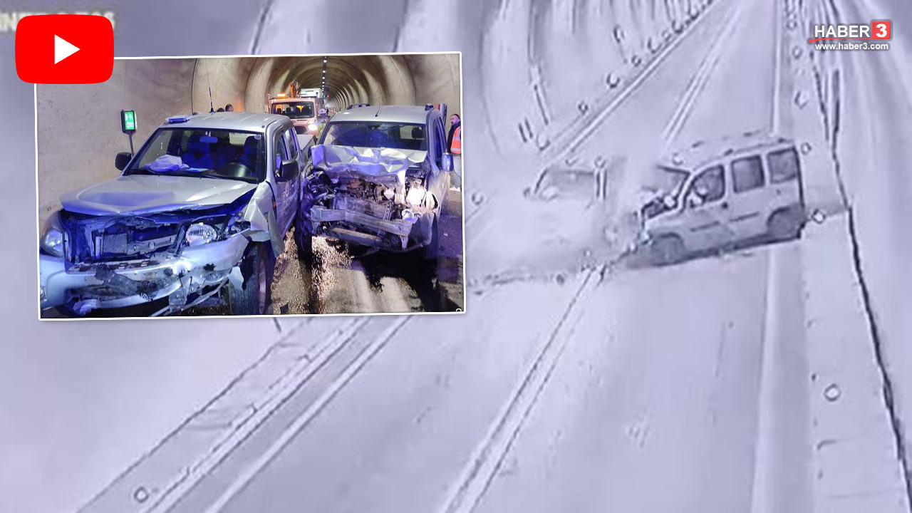 Tünelde dehşet aları! 7 kişinin yaralandığı kafa kafaya kaza anı kamerada