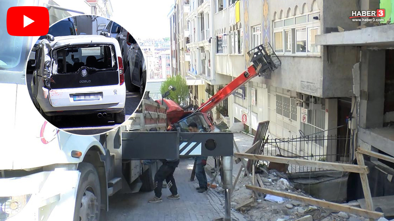 İstanbul korku dolu anlar: Yokuşta kayan iş makinesi ortalığı savaş alanına çevirdi