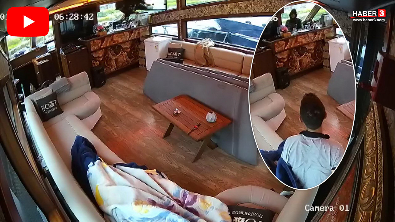 İstanbul'da teknelere dadanan hırsız kamerada: Uyuyan personelle karşı karşıya geldi!