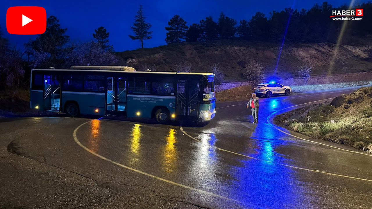 Kayseri'de filmleri aratmayan olay: Çaldığı halk otobüsüyle kaza yapınca yakalandı!