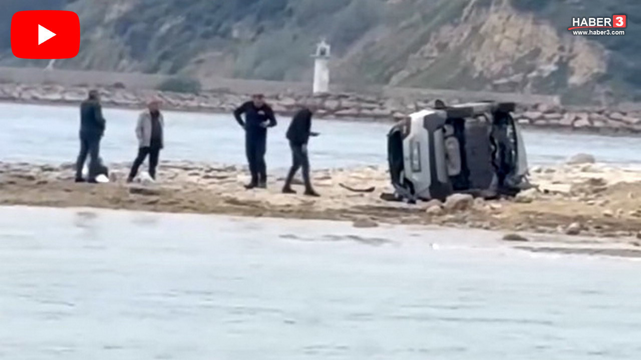 Sahil yolunda inanılmaz kazada mucize kurtuluş! Tam 4 metre uçtular!