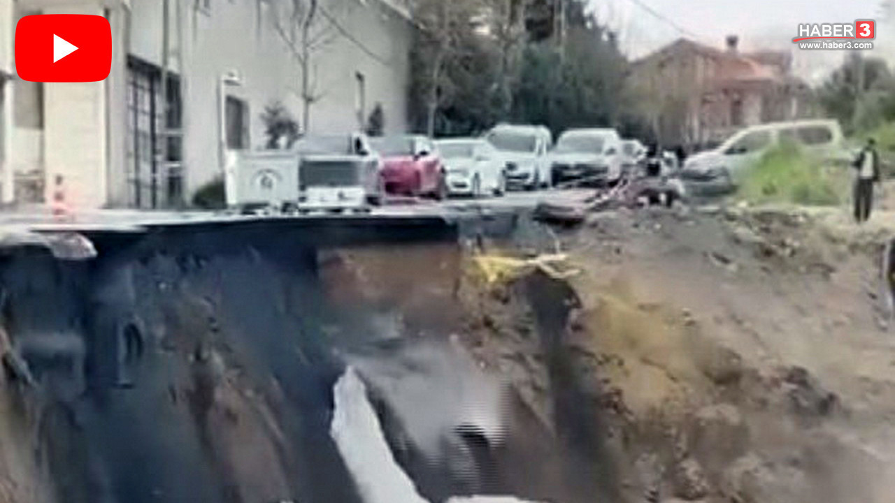 İstanbul'da büyük panik! İnşaat çalışması sırasında yol saniyeler içinde yok oldu!