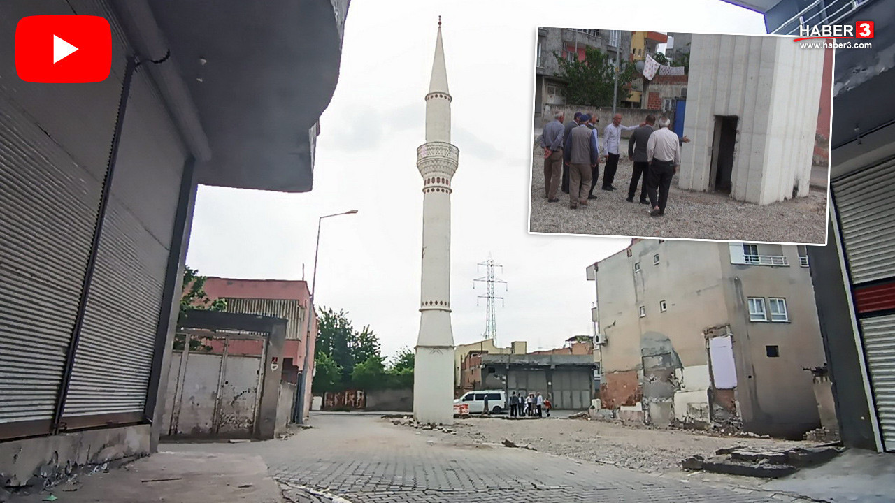 Batman'da ilginç görüntü: Yarım asırlık cami yıkıldı, geriye sadece minaresi kaldı!