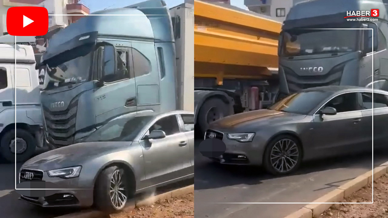 Trafikte akılalmaz olay! Kaza sonrası tartıştığı sürücünün otomobiline TIR ile çarpıp kaçtı!