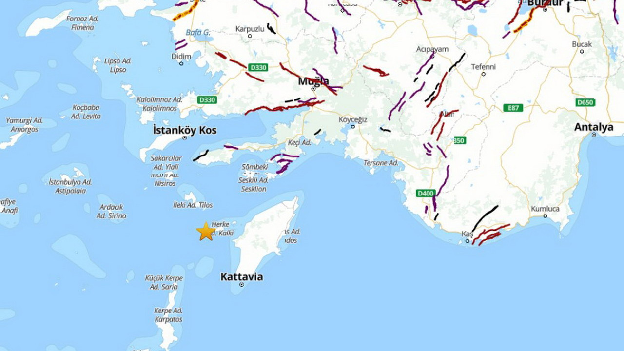 Muğla açıklarında 4.1 büyüklüğünde deprem