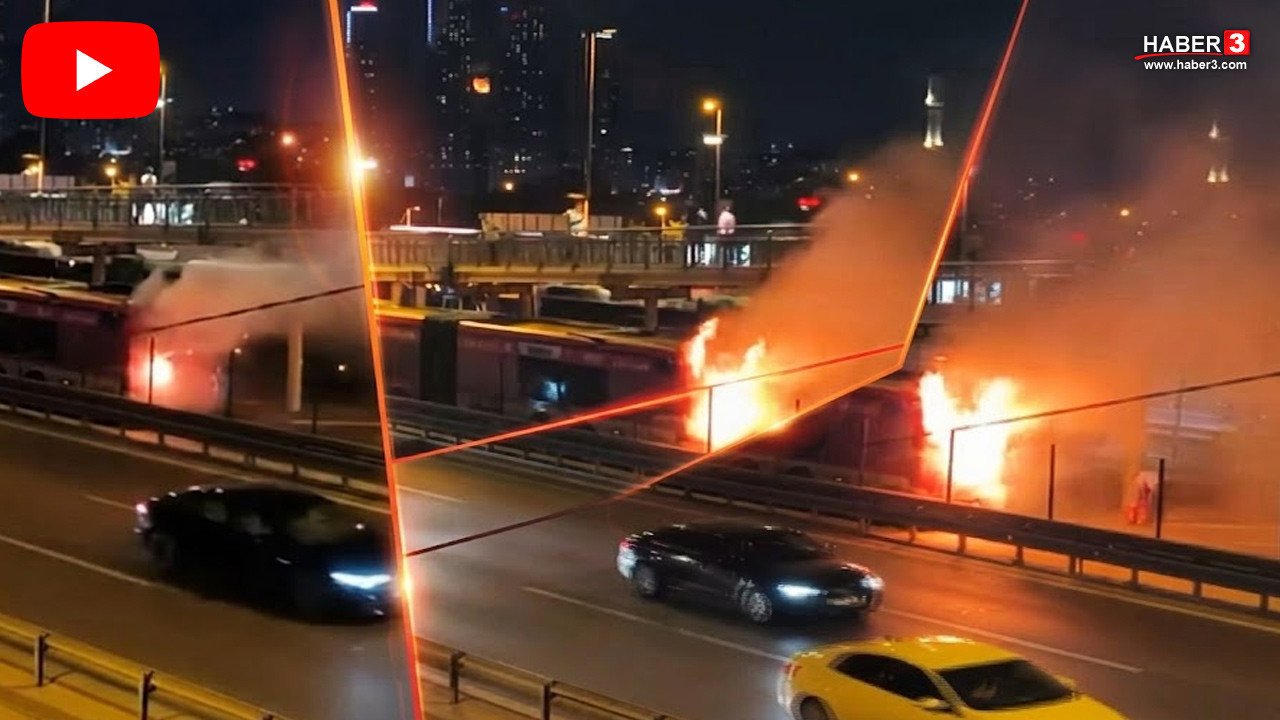 İstanbul'da seyir halindeki metrobüs alevlere teslim oldu, yolcular son anda tahliye edildi