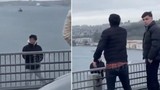 Günün kahramanı Röportaj Adam! Köprüden atlamak isteyen genci ikna etti