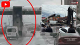 Trafikte damperli kamyon dehşeti: Açık kalan damper üst geçidi yıktı, yaralılar var!
