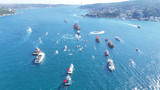 İstanbul Boğazı'nda 253 teknelik dev kortej