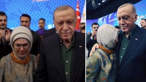 Emine Erdoğan, Cumhurbaşkanı Erdoğan'a sarılıp ağladı