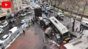 İETT otobüsü araçların arasına daldı, ortalık savaş alanına döndü!