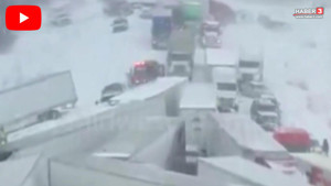 Kar fırtınası felaketi getirdi: Otoyolda 100 araç birbirine girdi!