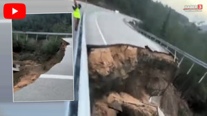 Turizm başkentimiz Antalya'da  resmen yer yarıldı... Karayolu çöktü!