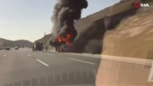 Kuzey Marmara’da yangın paniği: Beton pompası alev topuna döndü