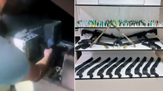 Evin bacasından cephanelik çıktı