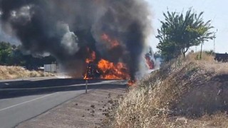 Facianın eşiğinden dönüldü: Akaryakıt yüklü tanker alev aldı