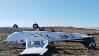 Denizli'de eğitim uçağı sert iniş yaptı