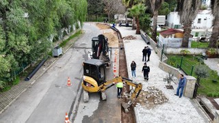 Bodrum'da yağmur suyu hattı çalışmaları devam ediyor