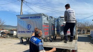 Bandırma'da yeni çöp konteynerleri yerleştirildi