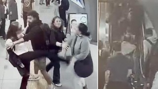 Metrobüs istasyonunda şoke eden kavga: Yürüyen merdivende saldıran kadın aşağı düştü