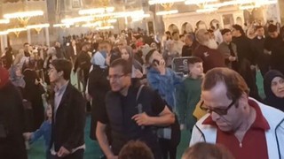 Ayasofya-i Kebir Cami'sindeki deprem anındaki panik kamerada