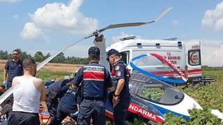 Adana'da jandarmaya ait cayrokopter sert iniş yaptı