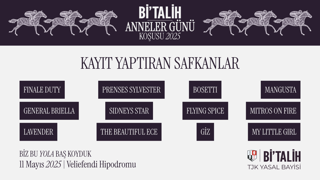 Bi'Talih Anneler Günü Koşusu’na Kayıt Yaptıran Safkanlar Belli Oldu!