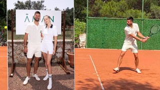 Dünyaca ünlü tenisçi ve güzel oyuncu Bodrum'da buluştu