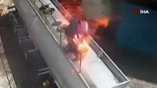 Ağzında sigara ile tanker kapağını açınca... Metrelerce havaya uçtu!