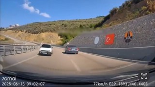 Otoyolda ters yöndeki ''tam gaz trafik teröristi'' ortalığı birbirine kattı!