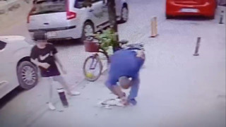 İki ayaklı caniden 4 ayaklı cana sokak ortasında infial yaratan şiddet