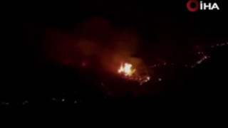 Orman yangınında alevlerin sardığı yüksek gerilim hattı bomba gibi patladı