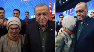 Emine Erdoğan, Cumhurbaşkanı Erdoğan'a sarılıp ağladı