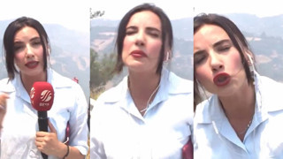 Beyaz TV'nin kadın muhabirinin yangın yerinden paylaşımına tepki yağdı