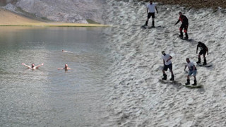 3 bin 200 rakımda kayak ve yüzme keyfi bir arada!