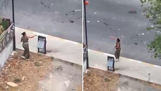 Esencılıs'ta sıradan bir gün... Yoldan geçen araçları taşladı